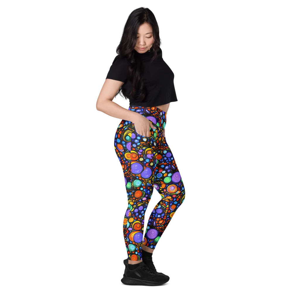 Psychedelic Constellation on Leggings with Pockets — Right