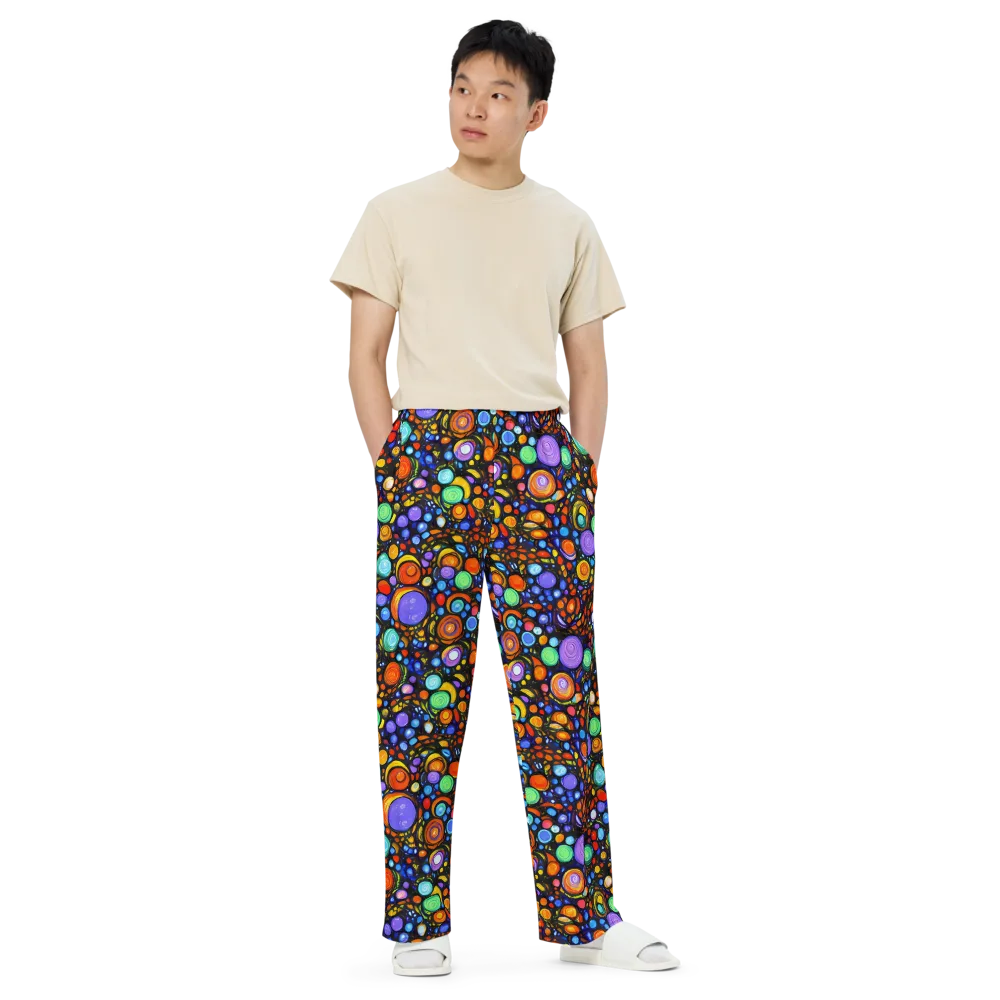 Psychedelic Constellation on Wide-Leg Pants — Front