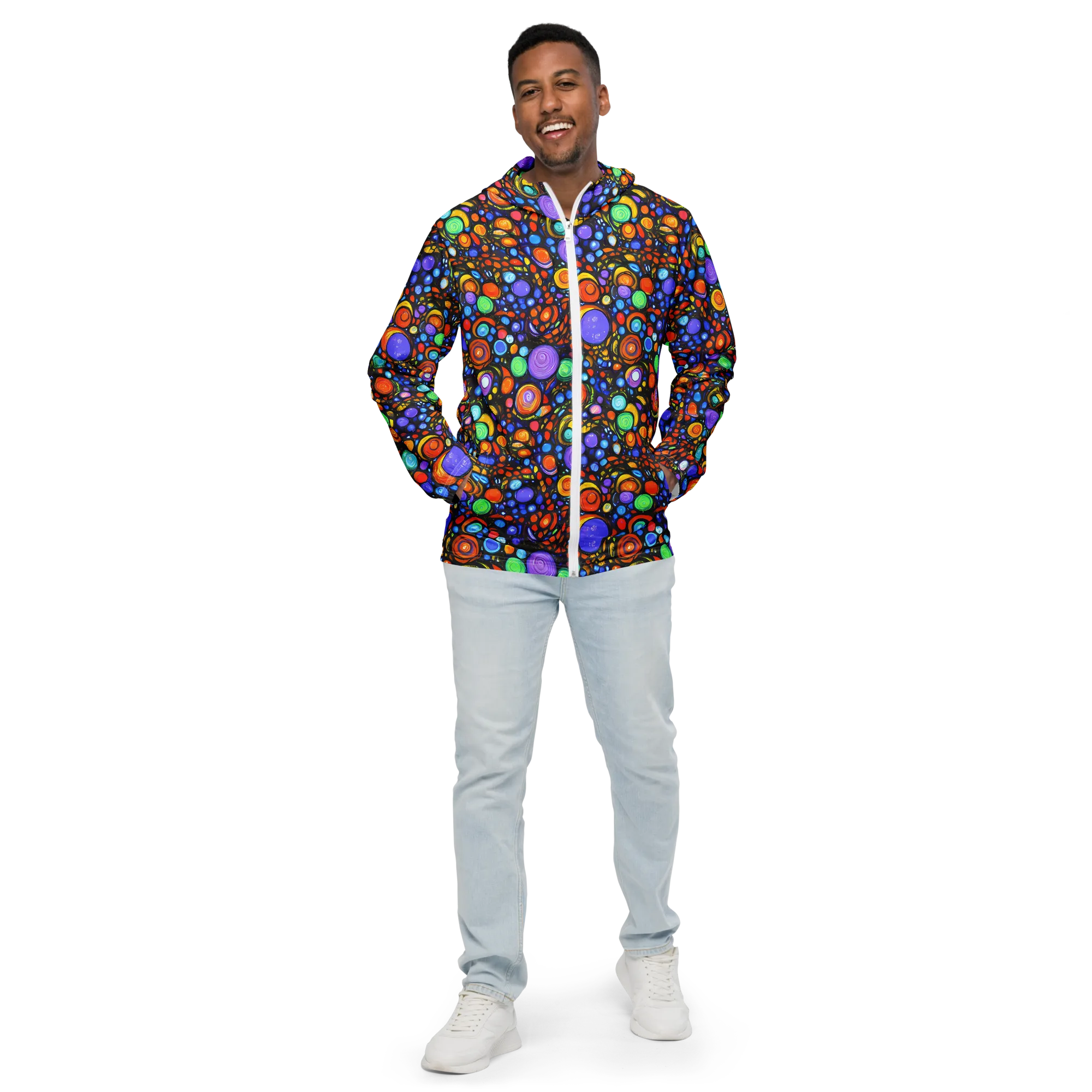 Psychedelic Constellation on Men's Windbreaker — Front