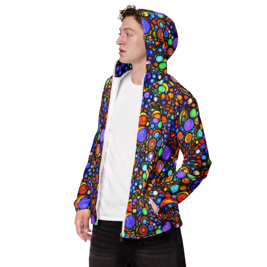 Psychedelic Constellation on Men's Windbreaker — Left Front