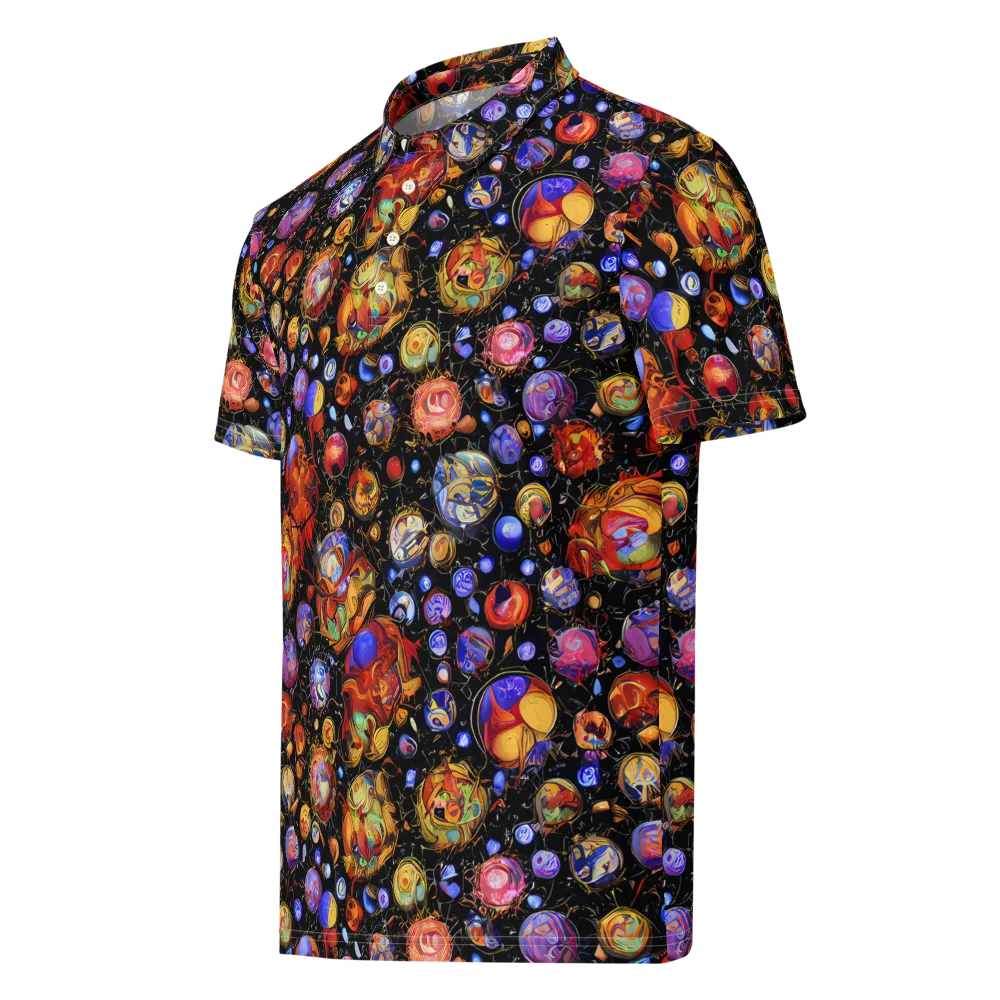 Infinite Orbs on Men's Slim Fit Polo Shirt — Left Front