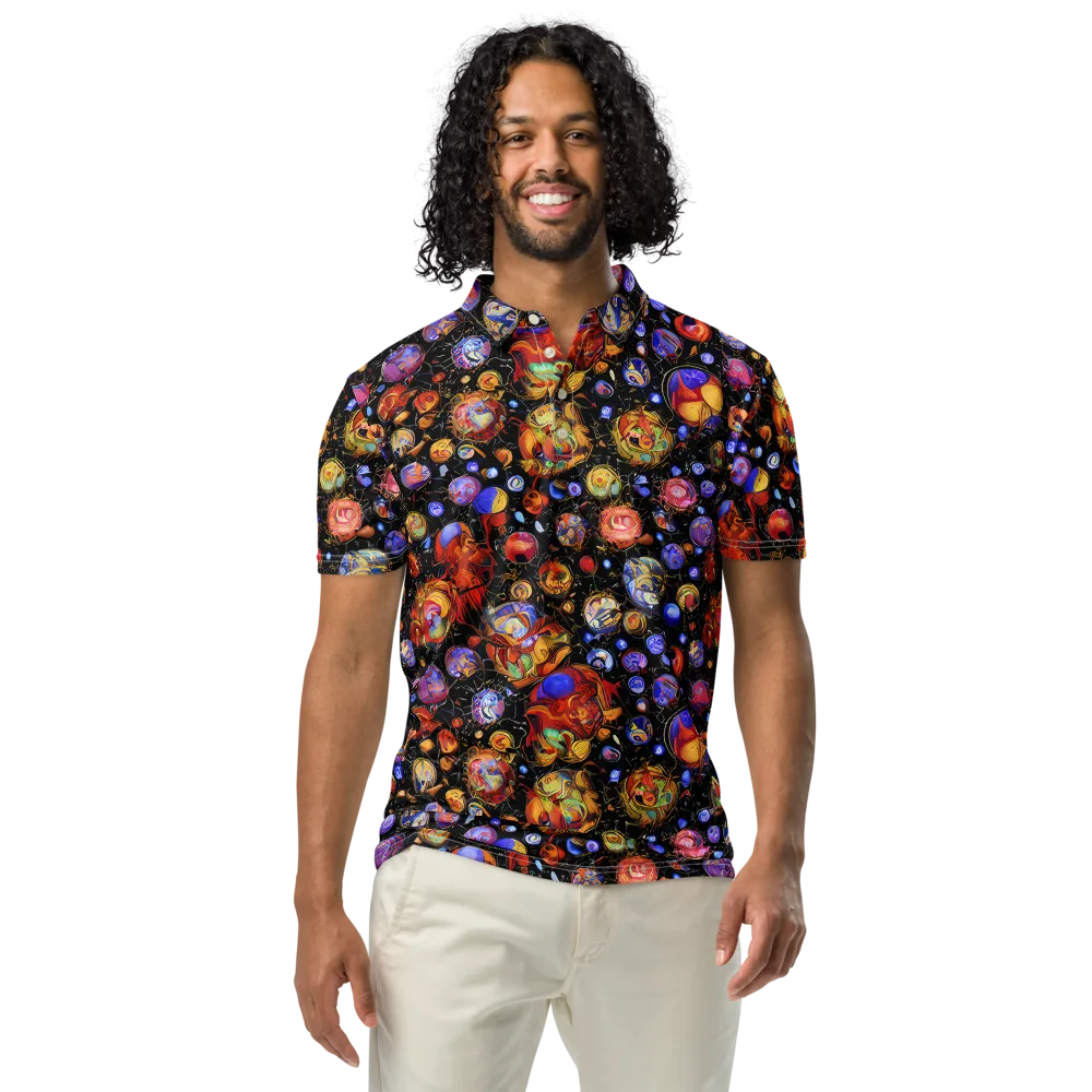 Infinite Orbs on Men's Slim Fit Polo Shirt — Front