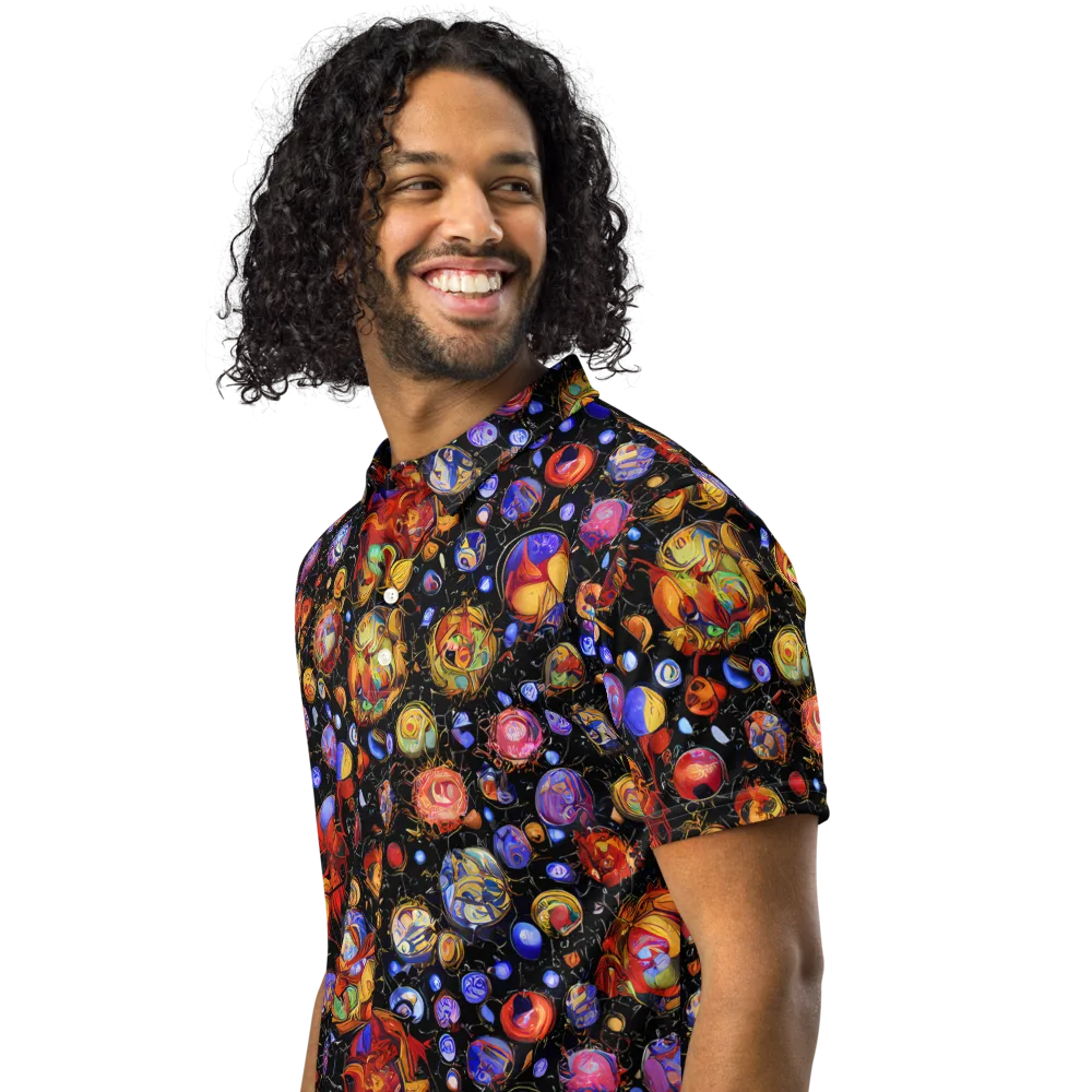 Infinite Orbs on Men's Slim Fit Polo Shirt — Left Front
