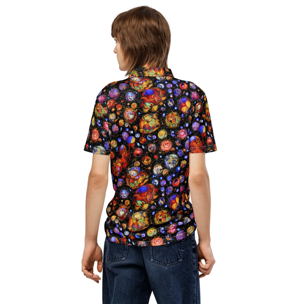 Infinite Orbs on Men's Slim Fit Polo Shirt — Back