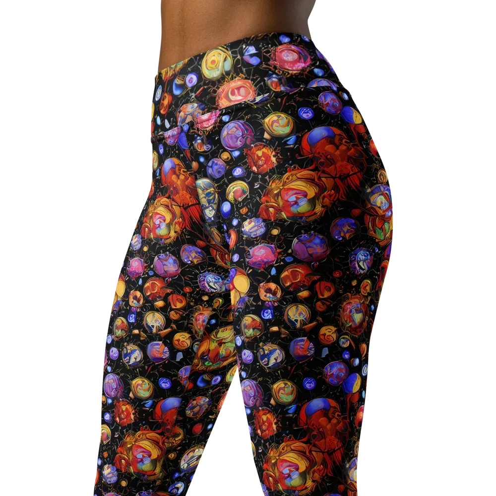 Infinite Orbs on Yoga Leggings — Left Front