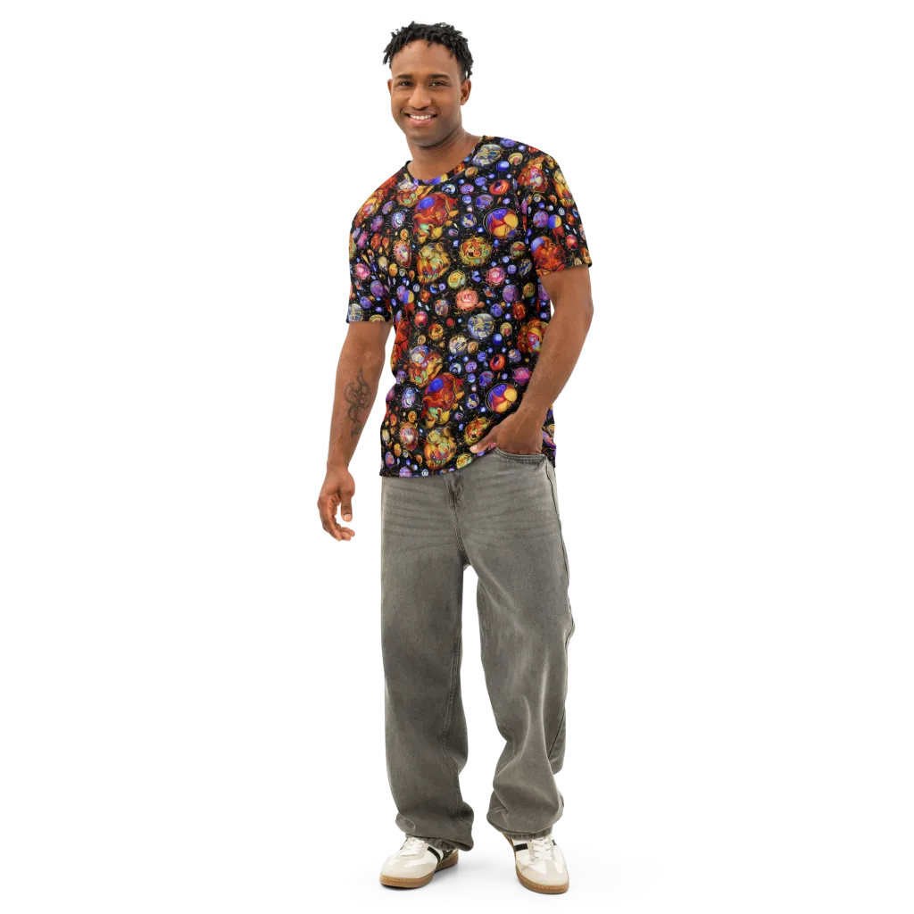 Infinite Orbs on Men's Cotton Crew Neck T-Shirt — Front