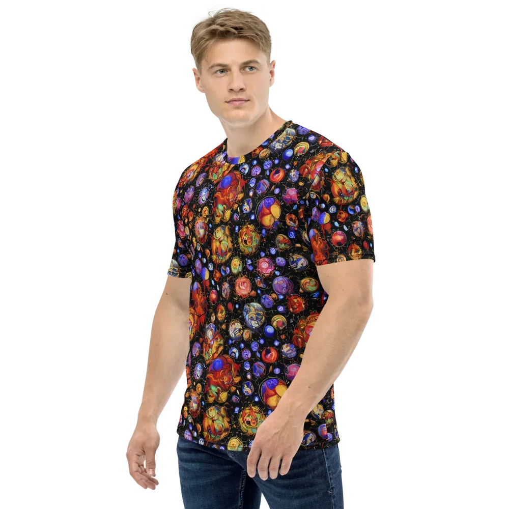 Infinite Orbs on Men's Crew Neck T-Shirt — Left