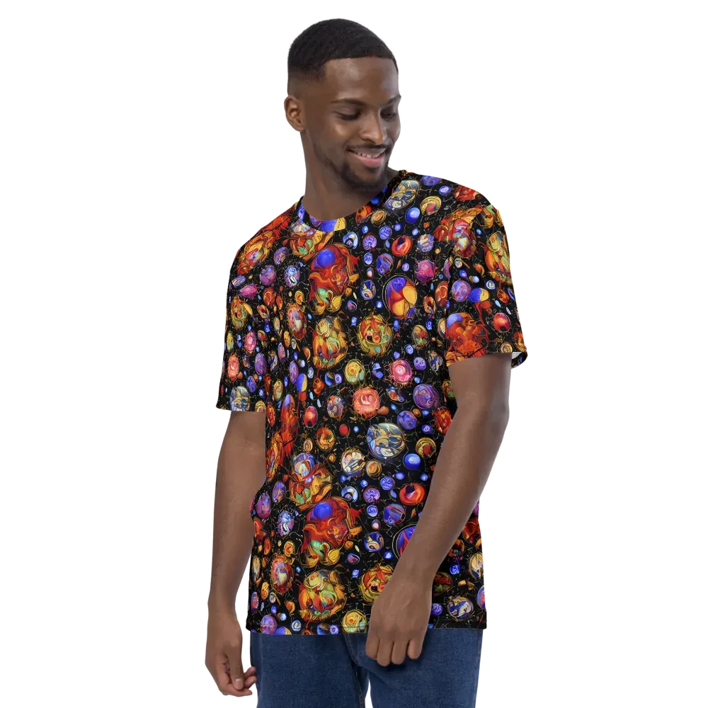 Infinite Orbs on Men's Crew Neck T-Shirt — Left