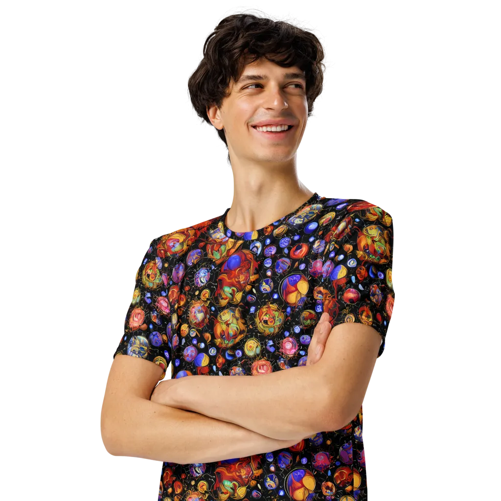 Infinite Orbs on Men's Crew Neck T-Shirt — Left Front