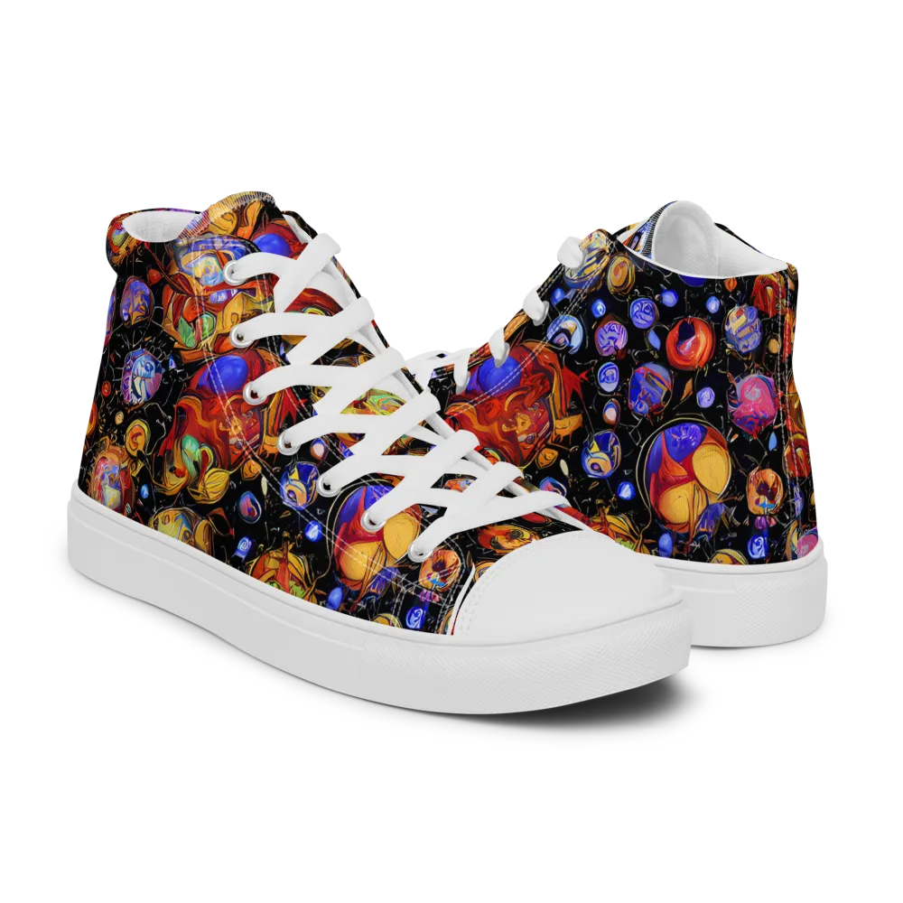 Infinite Orbs on Men's High Top Canvas Shoes — Right