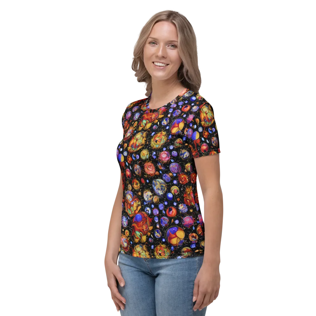 Infinite Orbs on Women's Crew Neck T-Shirt — Left