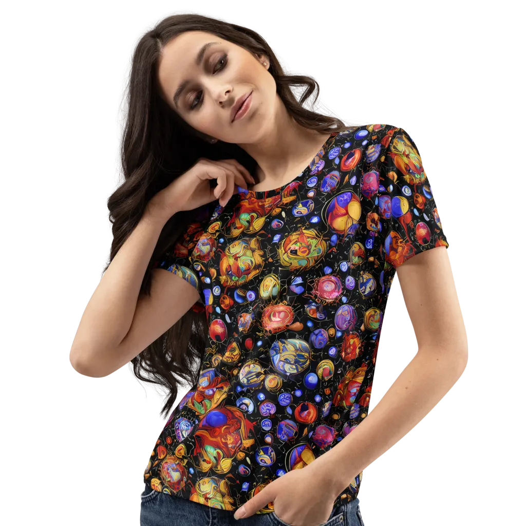 Infinite Orbs on Women's Crew Neck T-Shirt — Left Front