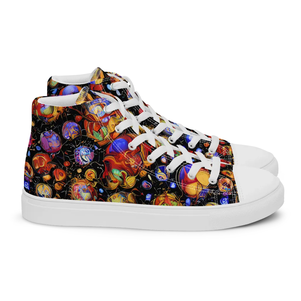 Infinite Orbs on Women's High Top Canvas Shoes — Right