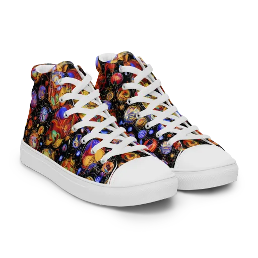 Infinite Orbs on a Women's High Top Canvas Shoes