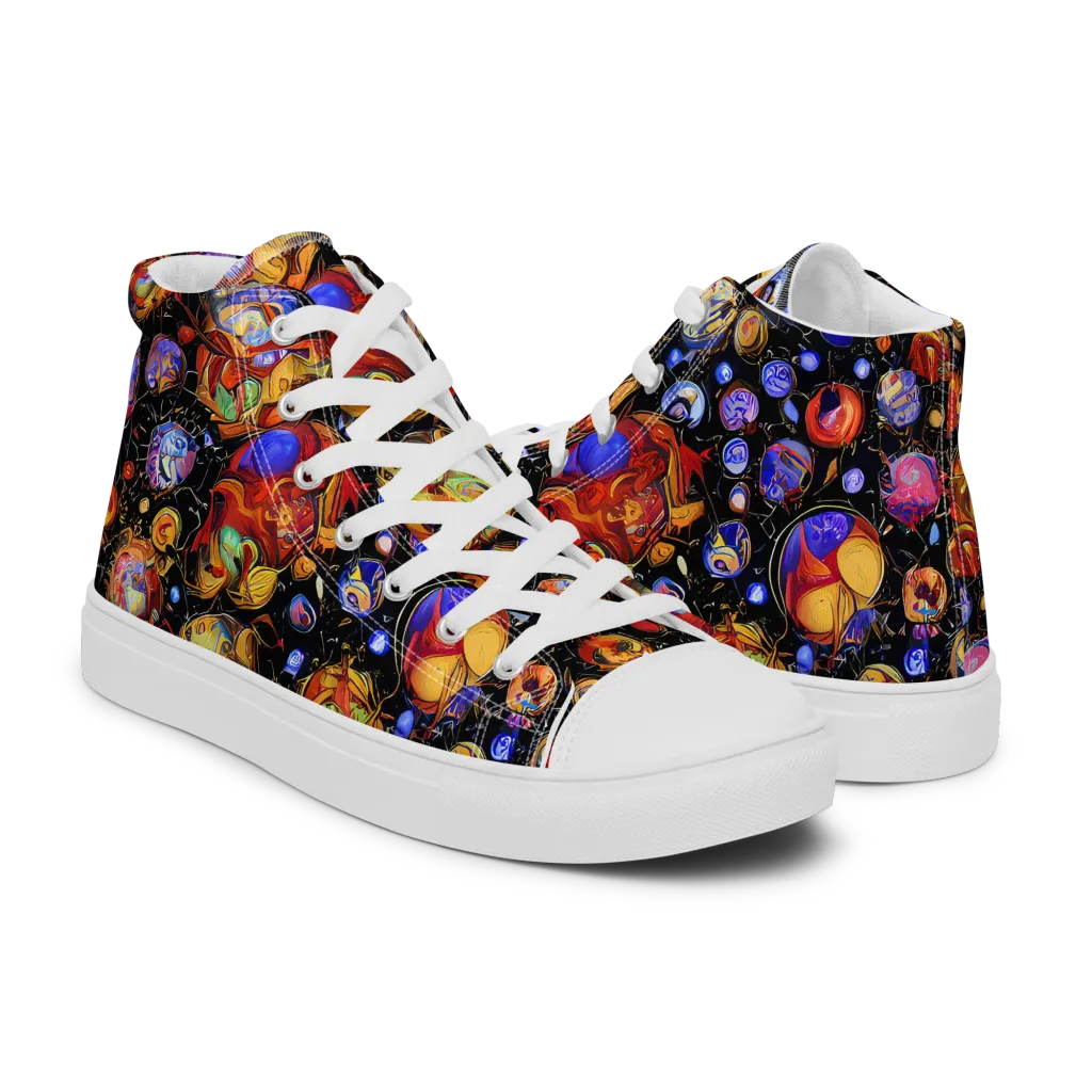 Infinite Orbs on Women's High Top Canvas Shoes — Right