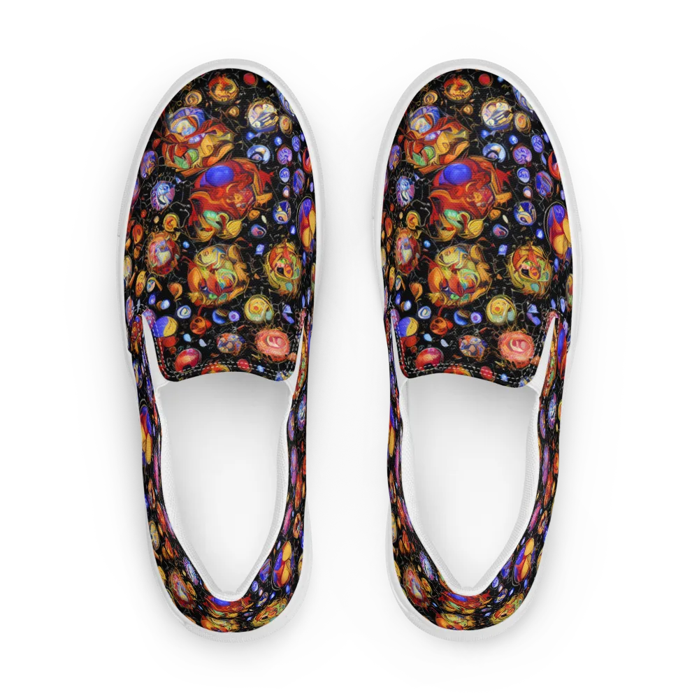 Infinite Orbs on Men's Slip-On Canvas Shoes — Front