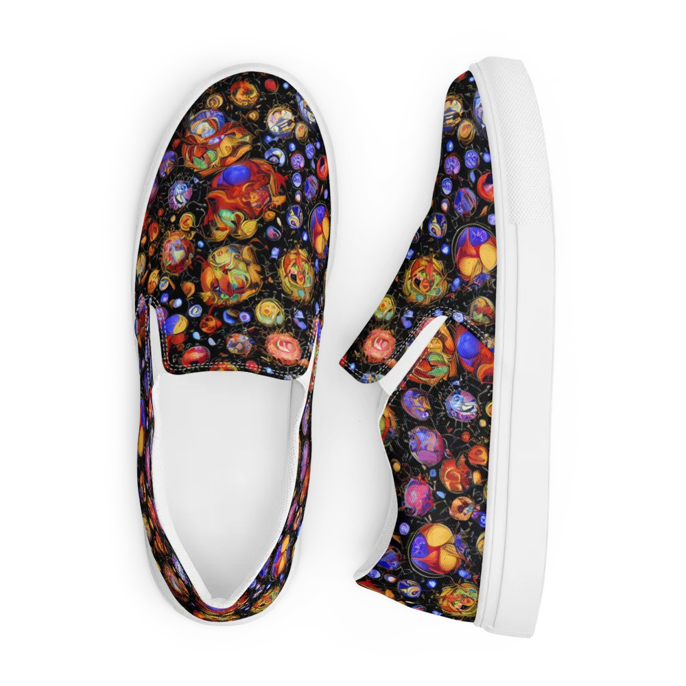 Infinite Orbs on Men's Slip-On Canvas Shoes — Front