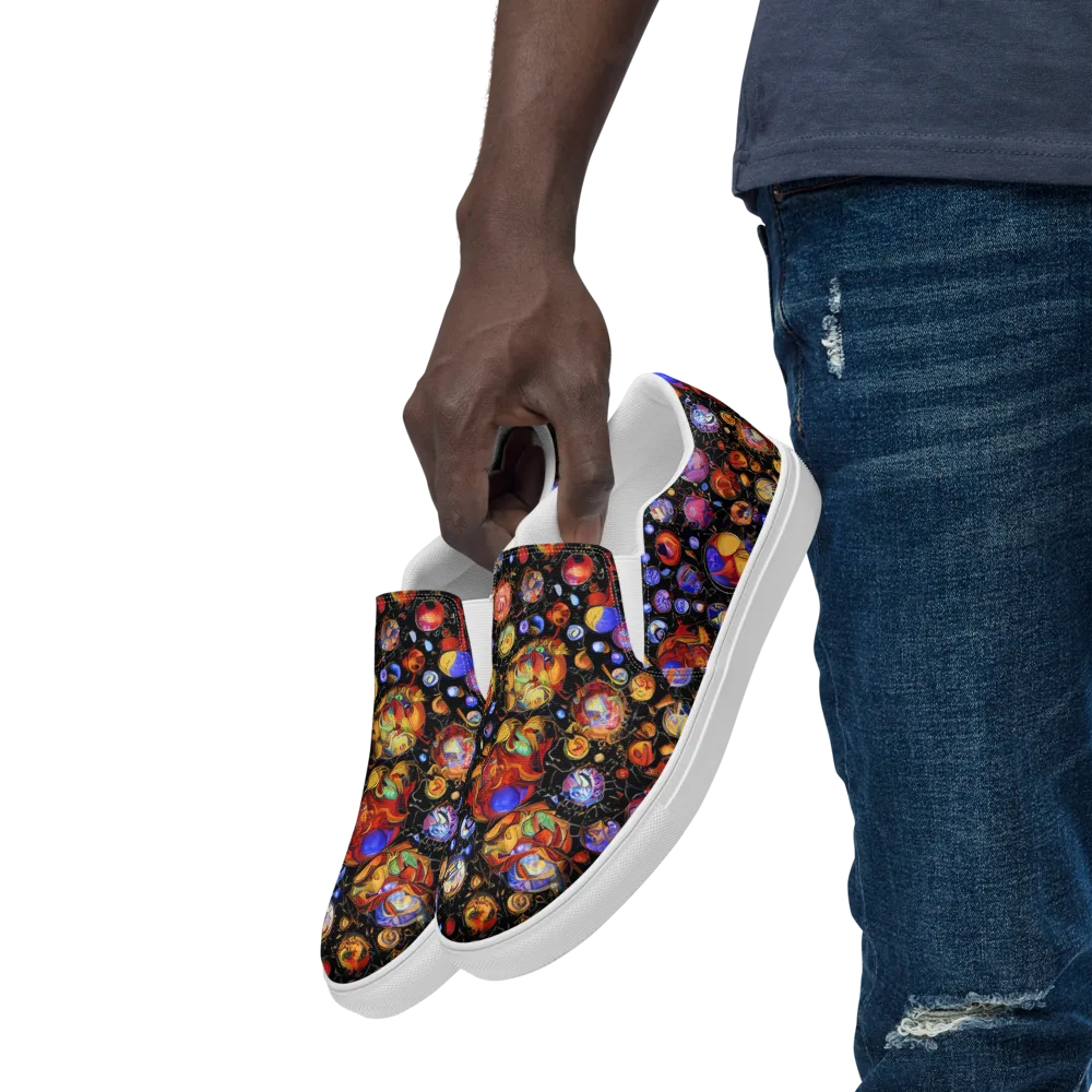 Infinite Orbs on Men's Slip-On Canvas Shoes — Left Front