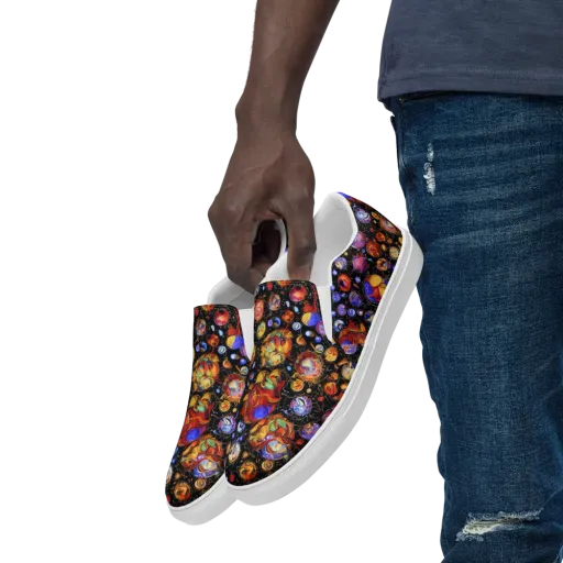 Infinite Orbs on a Men's Slip-On Canvas Shoes