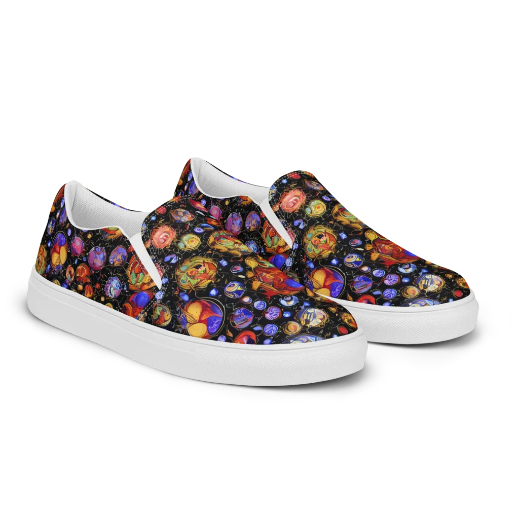 Infinite Orbs on Women's Slip-On Canvas Shoes — Right Front