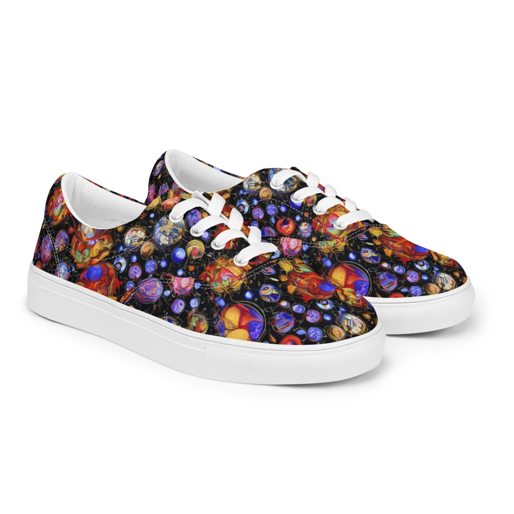 Infinite Orbs on Men's Lace-Up Canvas Shoes — Right Front