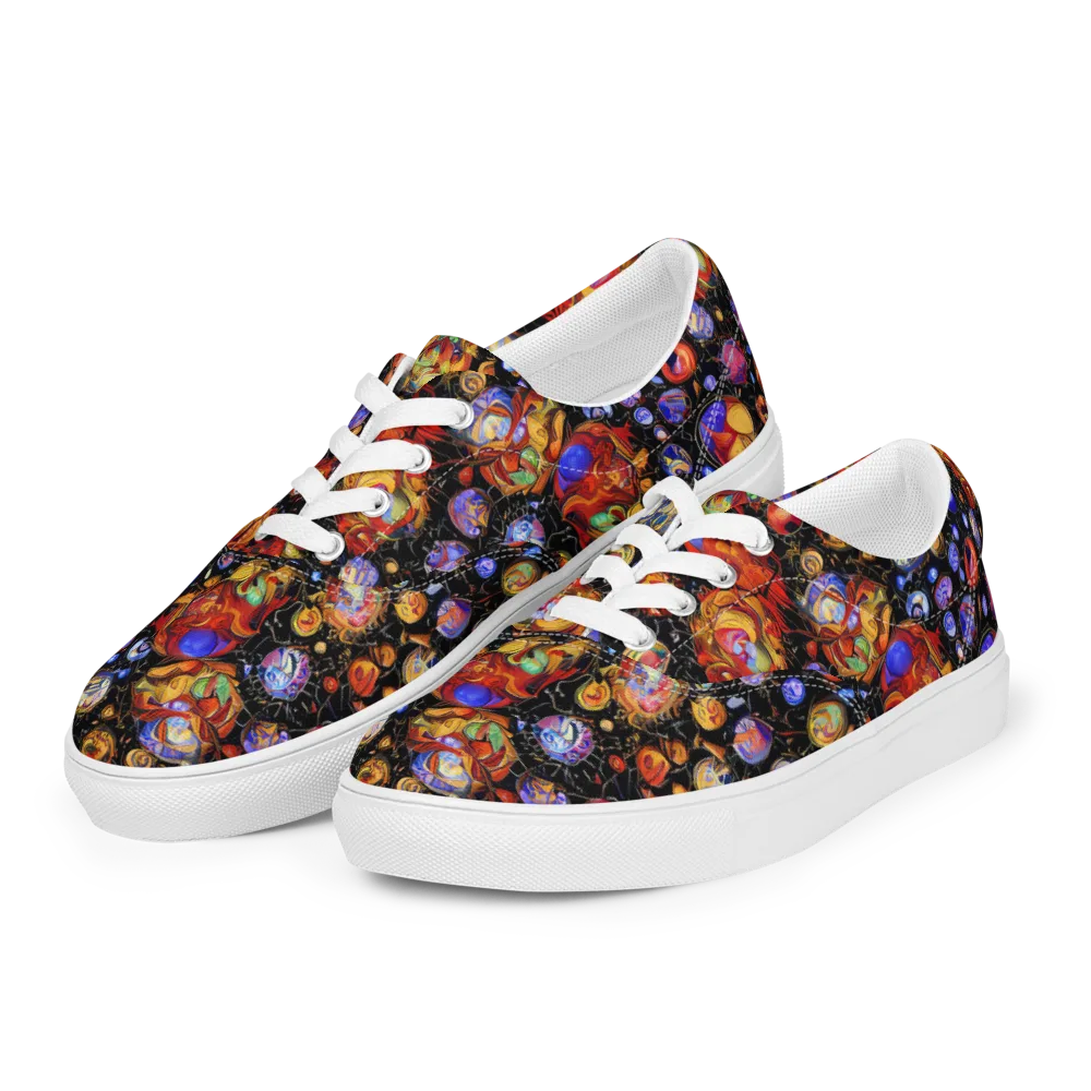 Infinite Orbs on Men's Lace-Up Canvas Shoes — Left Front