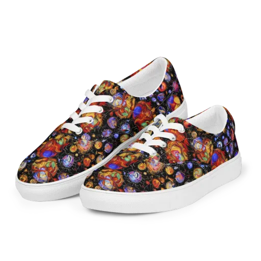 Infinite Orbs on a Men's Lace-Up Canvas Shoes