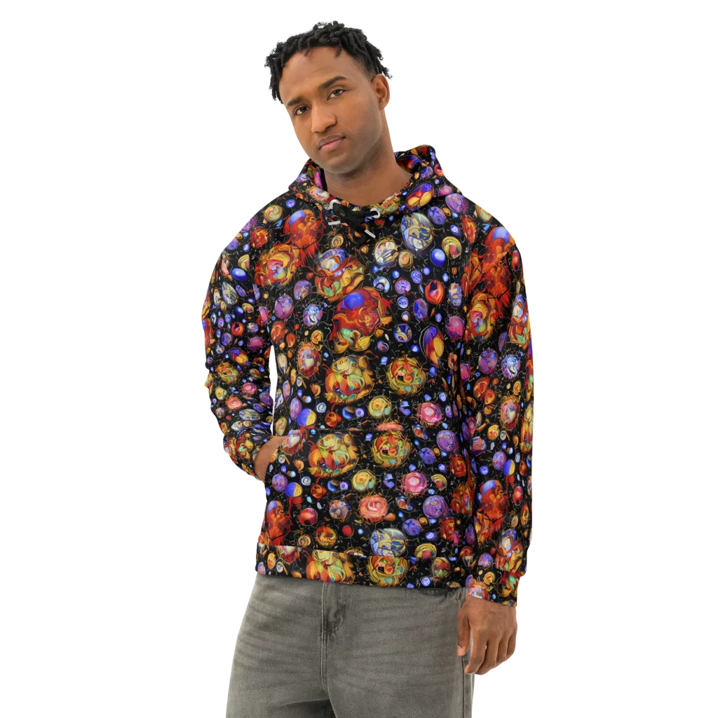 Infinite Orbs on Cotton Hoodie — Left Front