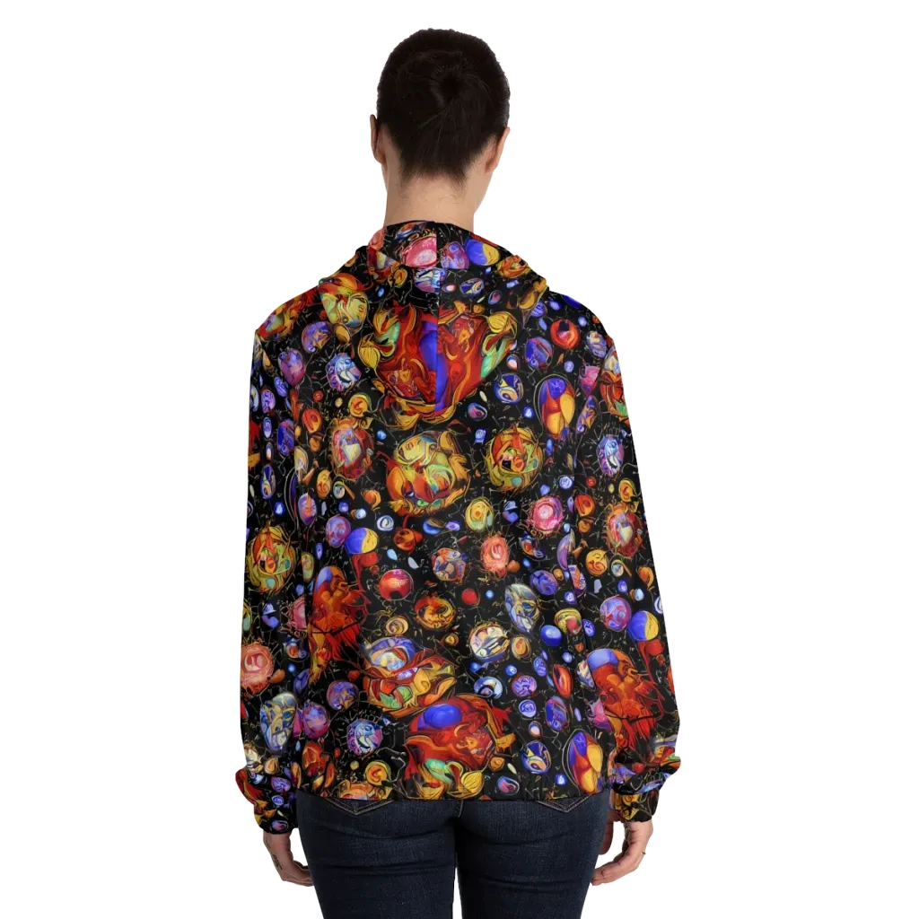 Infinite Orbs on Women's Full-Zip Hoodie — Back On Person