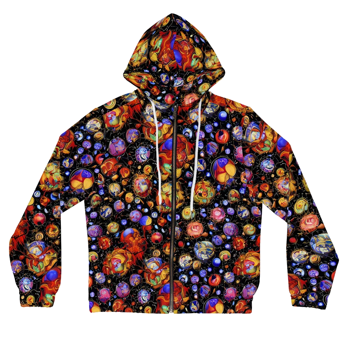 Infinite Orbs on Women's Full-Zip Hoodie — Front