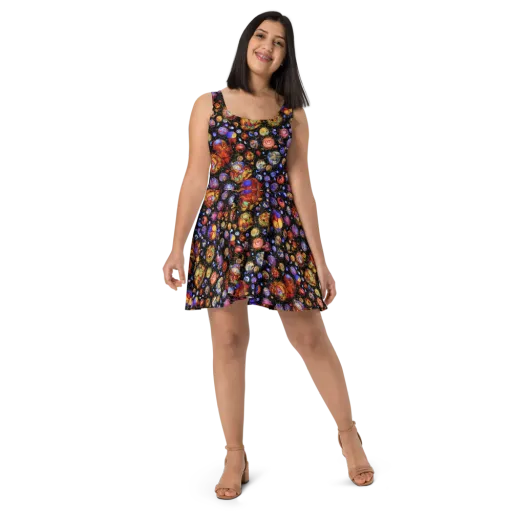 Infinite Orbs on a Skater Dress