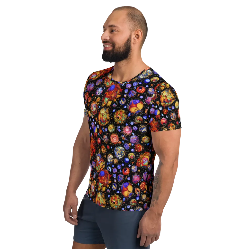 Infinite Orbs on Men's Athletic T-Shirt — Left