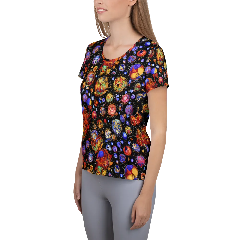 Infinite Orbs on Women's Athletic T-Shirt — Left