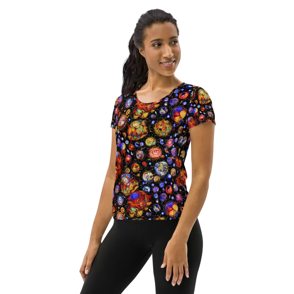 Infinite Orbs on Women's Athletic T-Shirt — Left