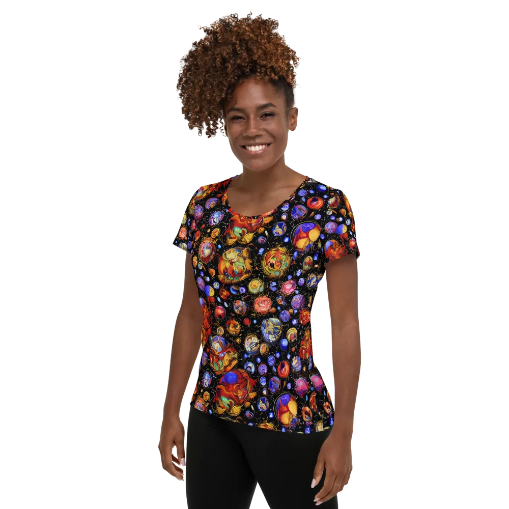 Infinite Orbs on Women's Athletic T-Shirt — Left