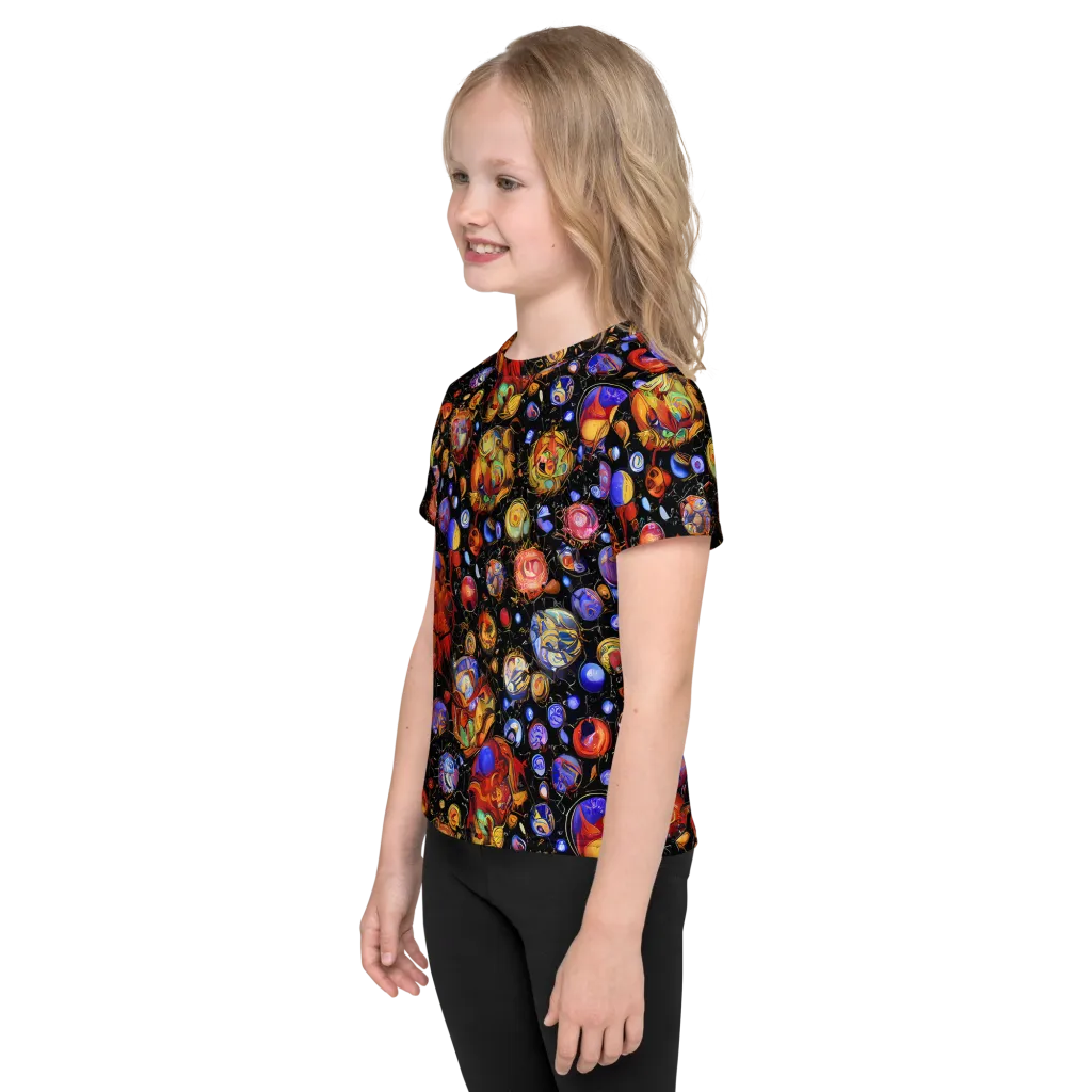 Infinite Orbs on Kids Crew Neck T-Shirt — Left