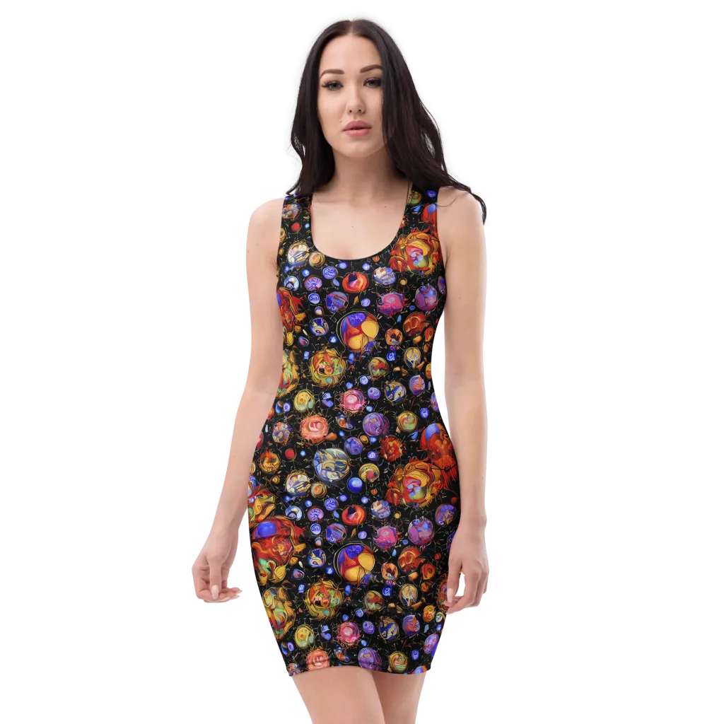 Infinite Orbs on Bodycon Dress — Front