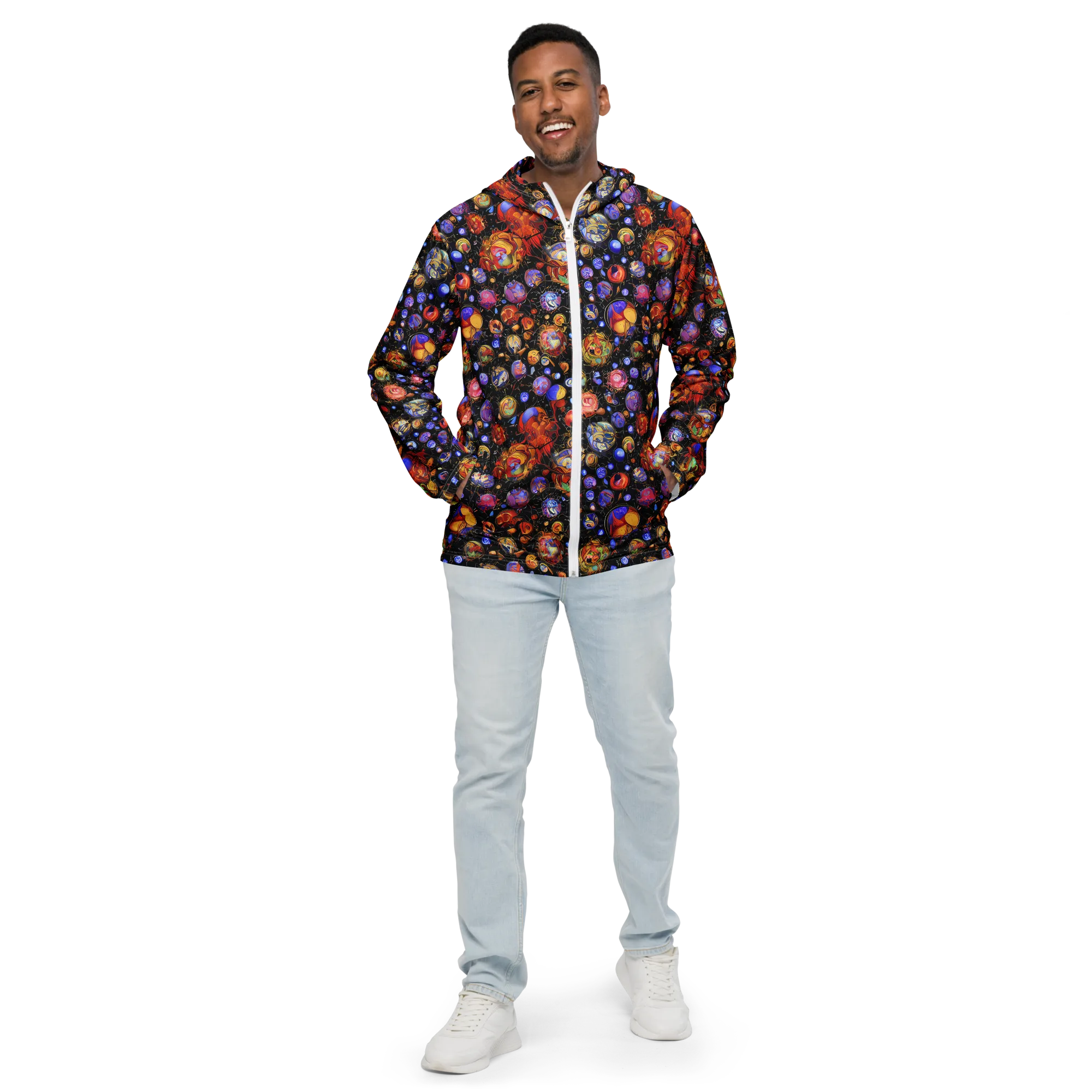 Infinite Orbs on Men's Windbreaker — Front