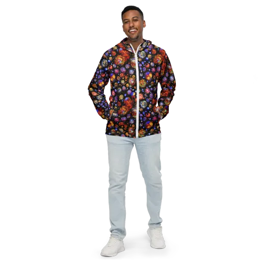 Infinite Orbs on a Men's Windbreaker