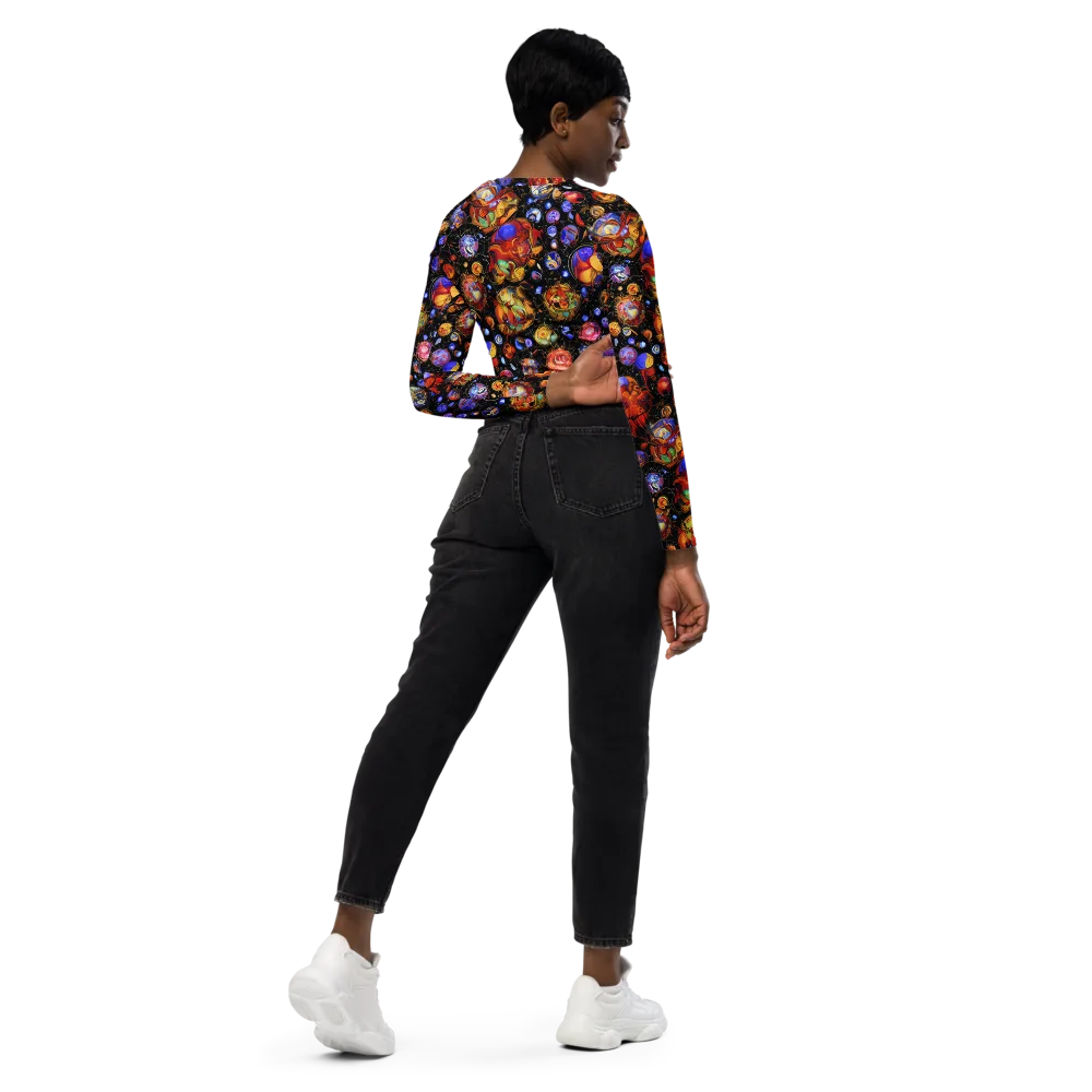 Infinite Orbs on Long Sleeve Crop Top — Right Back