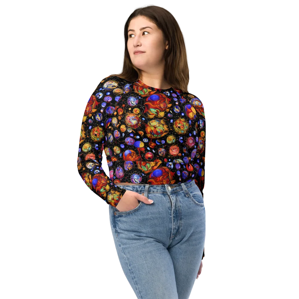 Infinite Orbs on Long Sleeve Crop Top — Front