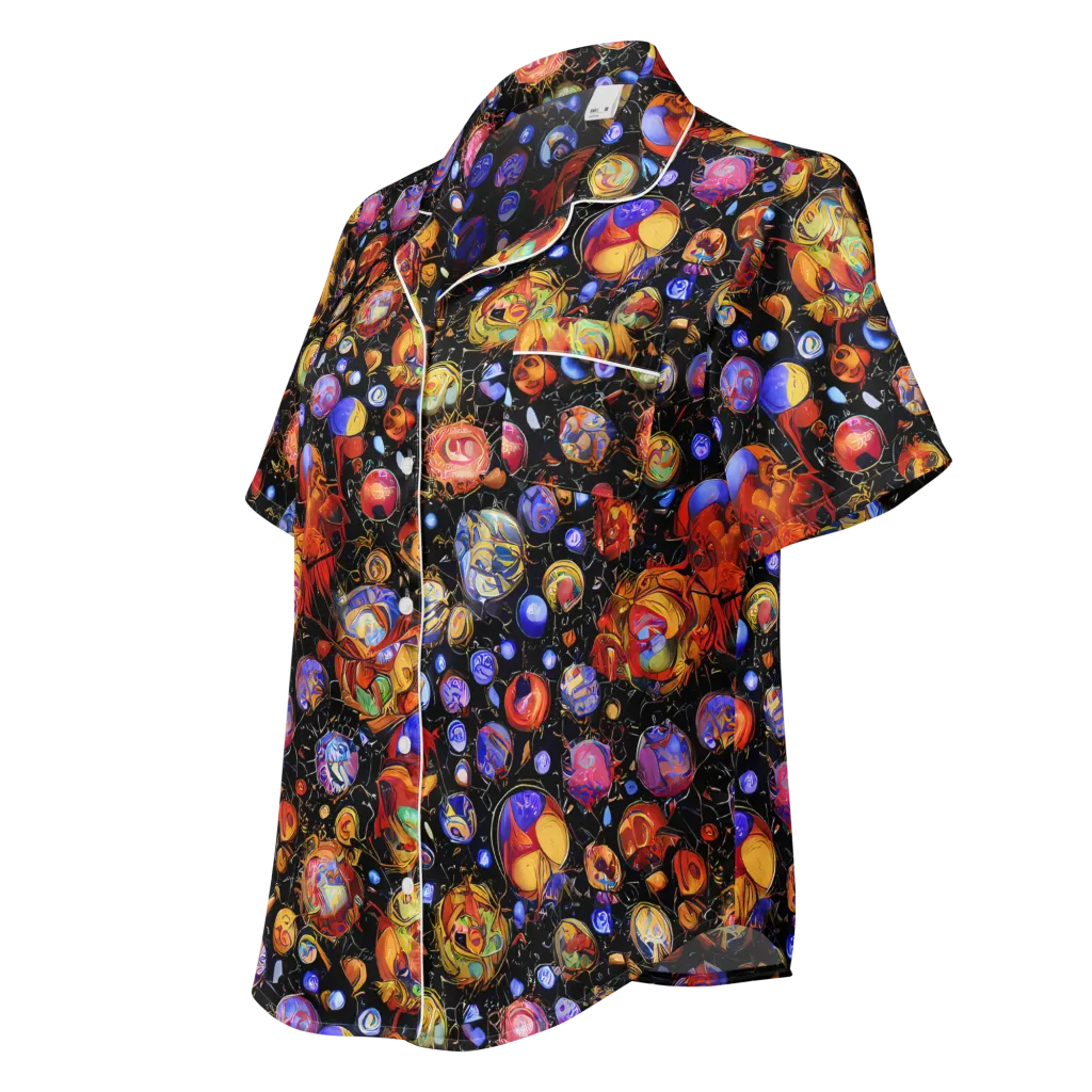 Infinite Orbs on Women's Short Sleeve Pajama Top — Left Front
