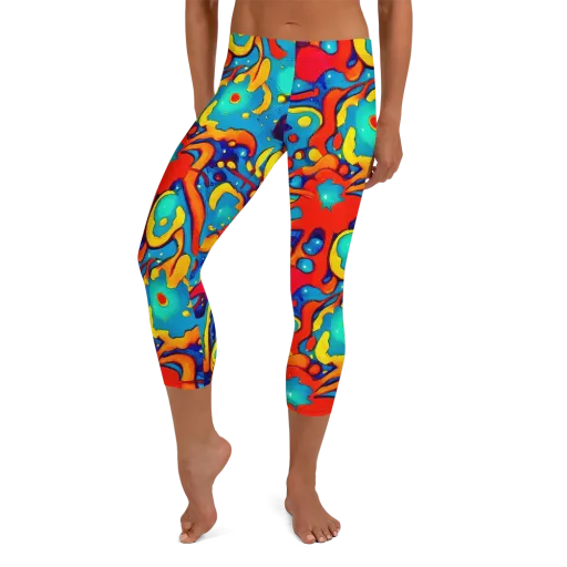 Neon Tidal Burst on a Capri Leggings