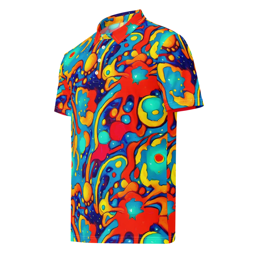 Neon Tidal Burst on Men's Slim Fit Polo Shirt — Left Front