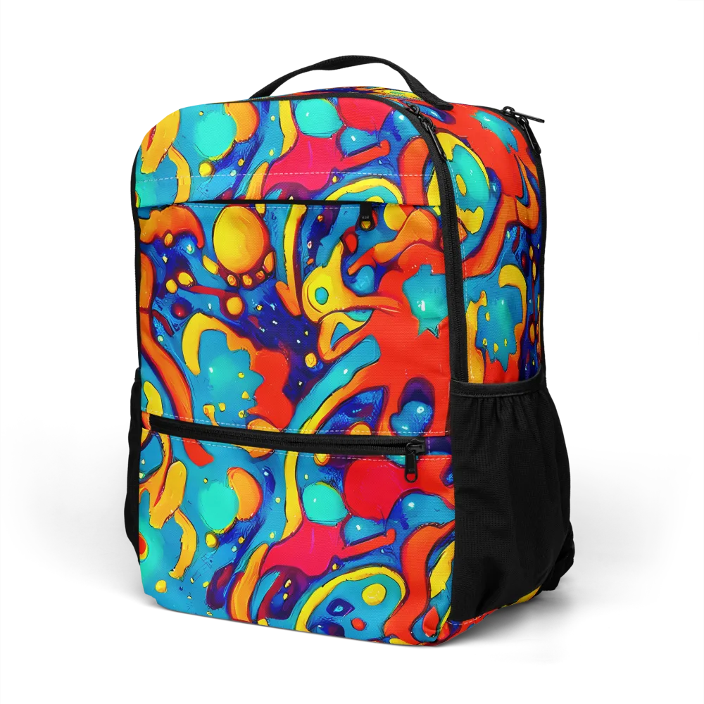 Neon Tidal Burst on Utility Backpack — Left Front