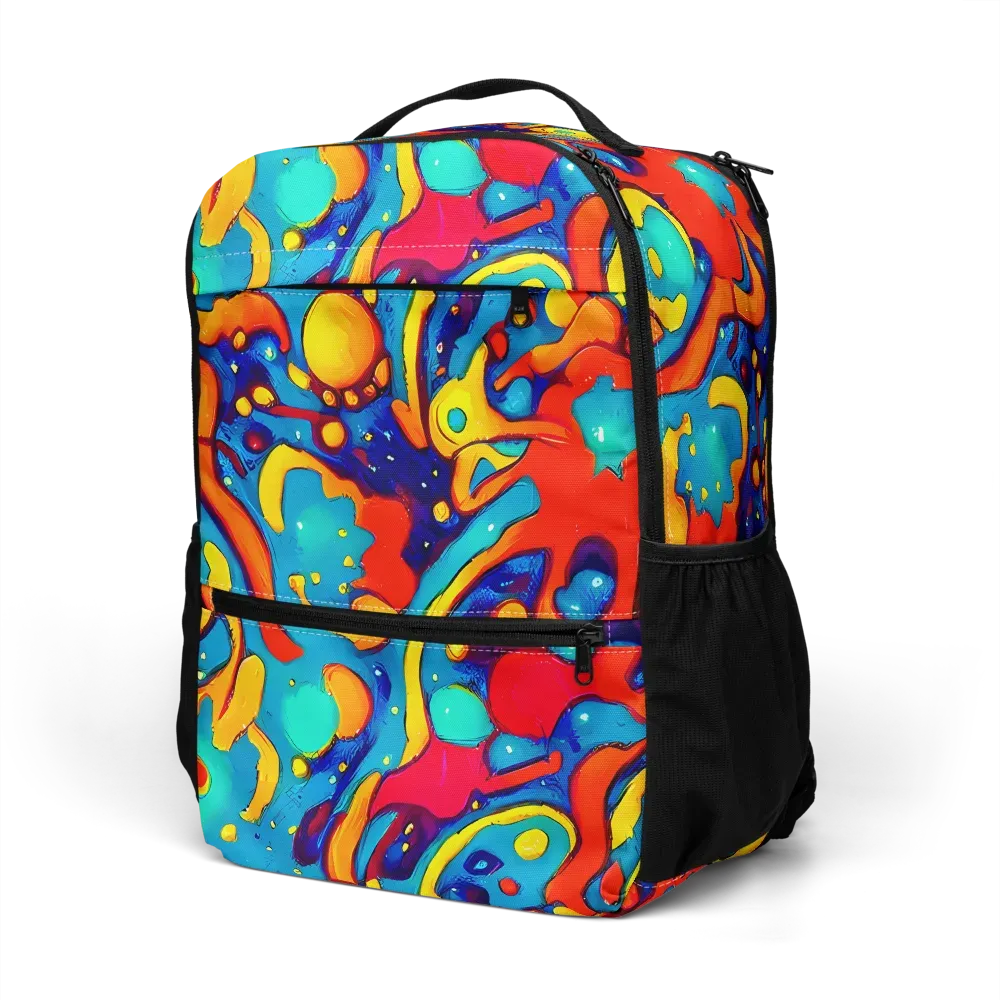 Neon Tidal Burst on Utility Backpack — Left Front