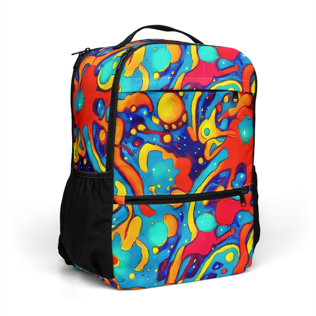 Neon Tidal Burst on Utility Backpack — Right Front