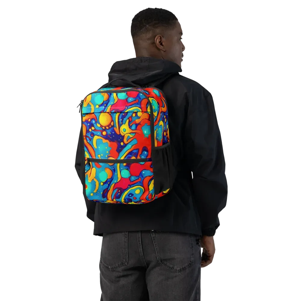 Neon Tidal Burst on Utility Backpack — Back