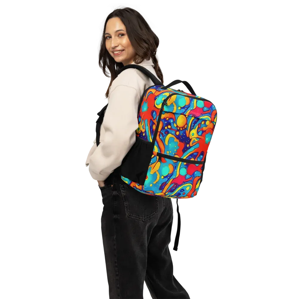 Neon Tidal Burst on Utility Backpack — Back
