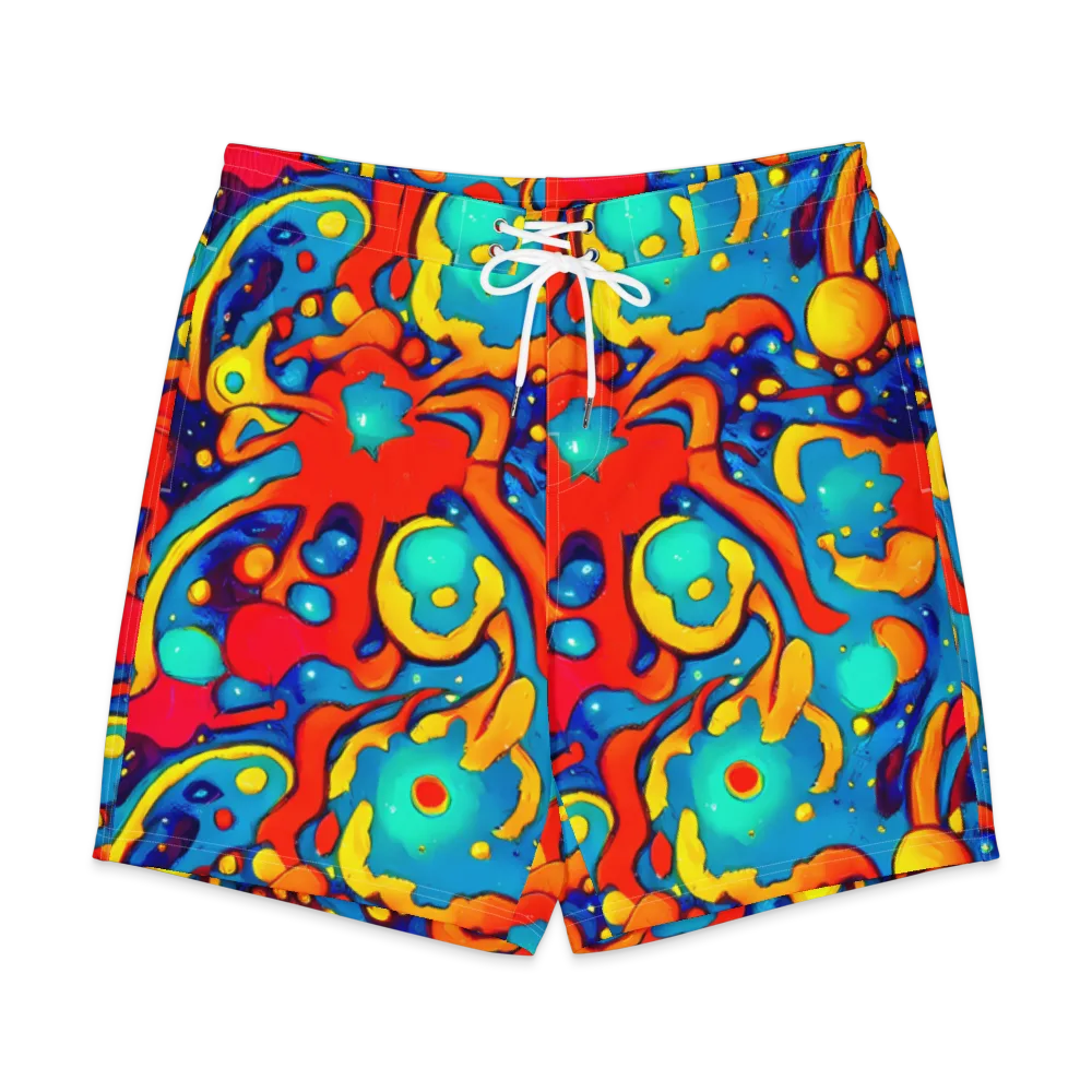 Neon Tidal Burst on Men's Board Shorts — Front